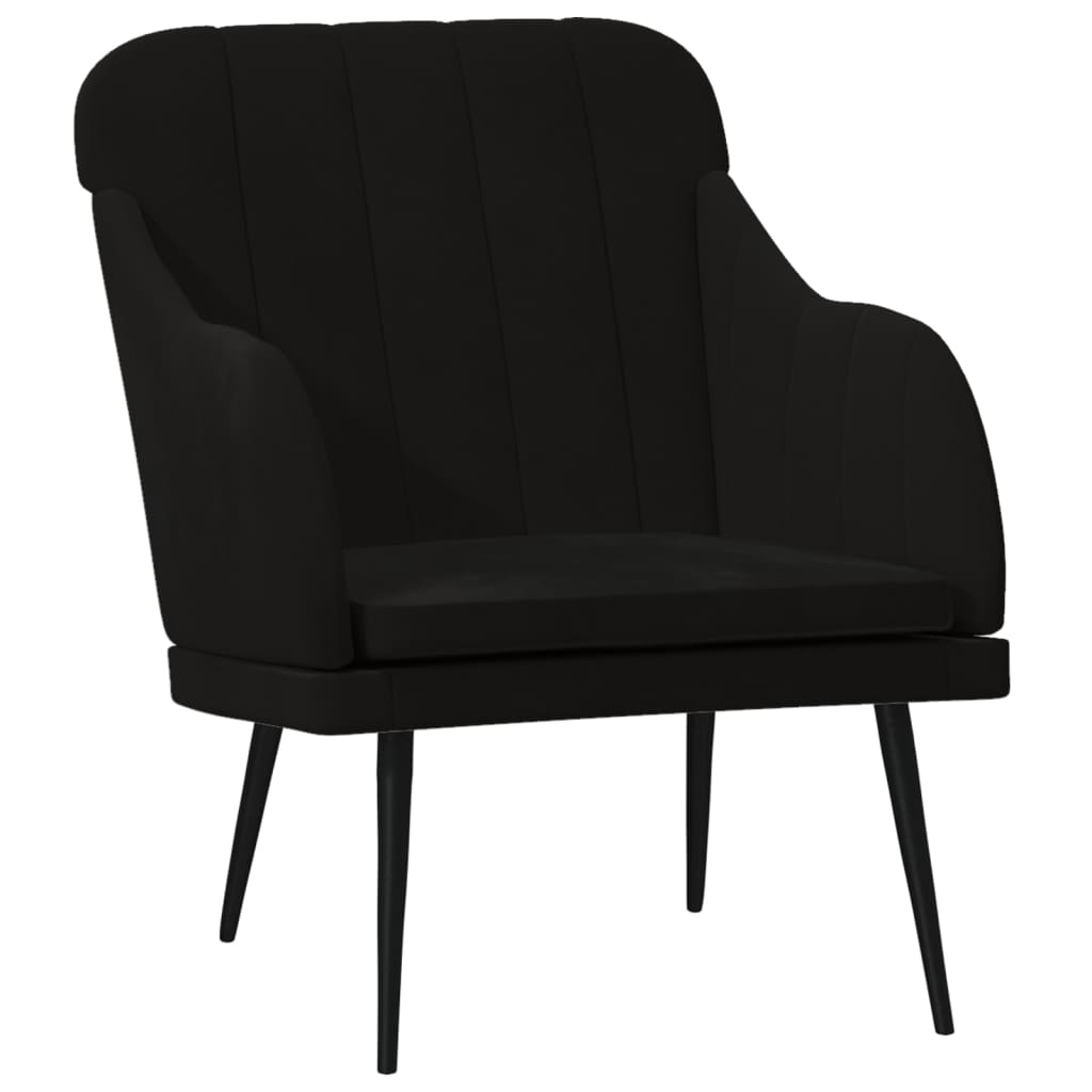 vidaXL Fauteuil Noir 63x76x80 cm Velours