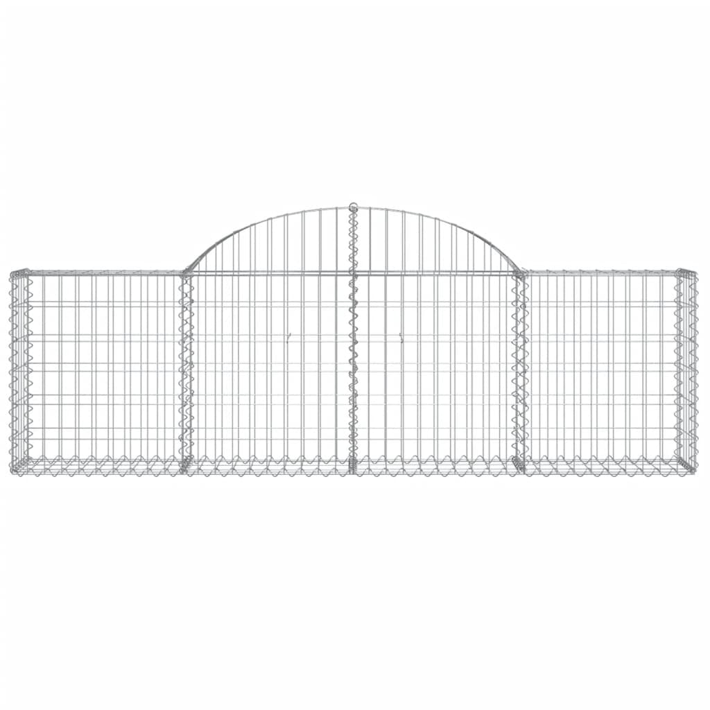 vidaXL Paniers à gabions arqués 9 pcs 200x30x60/80 cm Fer galvanisé