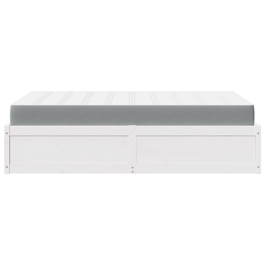 vidaXL Lit avec matelas blanc 120x200 cm bois massif de pin