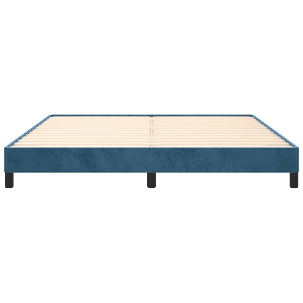 vidaXL Cadre de lit sans matelas bleu foncé 160x200 cm velours