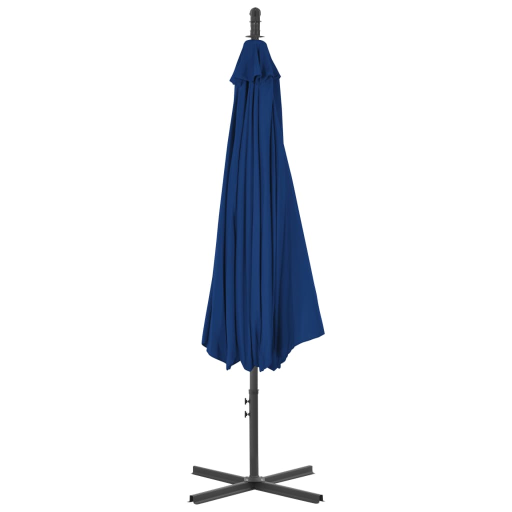 vidaXL Parasol de jardin en porte-à-faux avec mât en acier bleu azuré