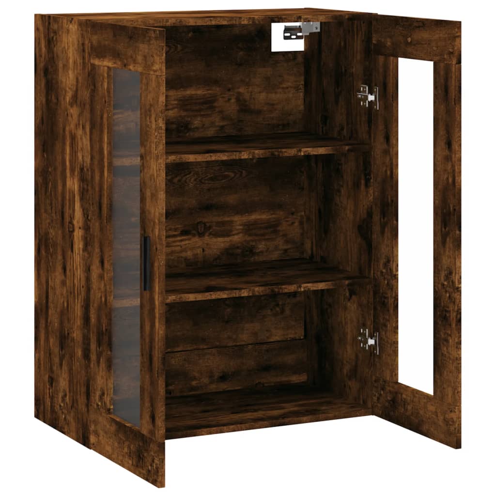 vidaXL Armoire murale chêne fumé 69,5x34x90 cm