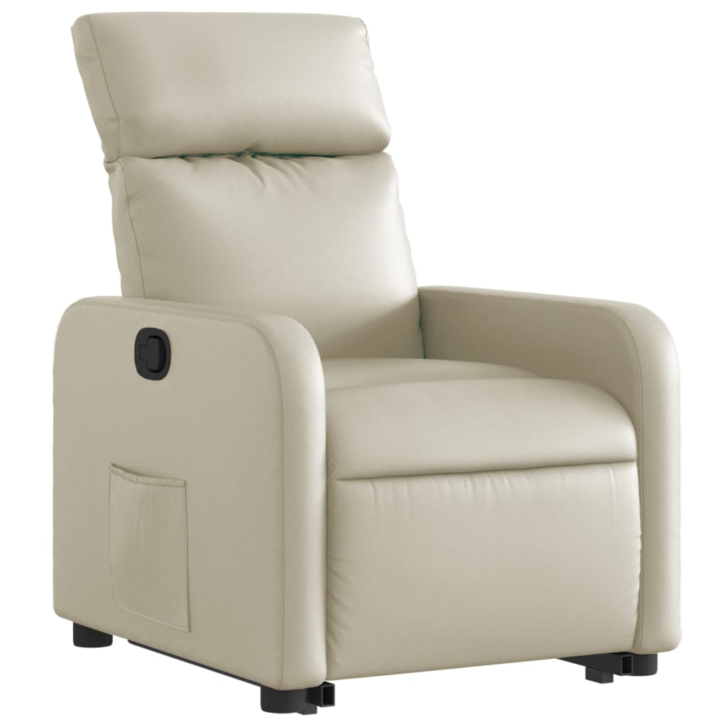 vidaXL Fauteuil inclinable Crème Similicuir