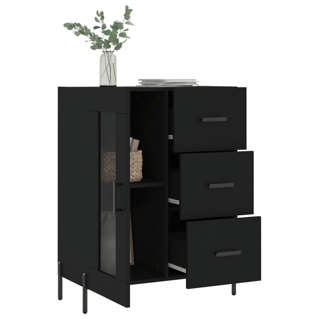 vidaXL Buffet noir 69,5x34x90 cm bois d'ingénierie