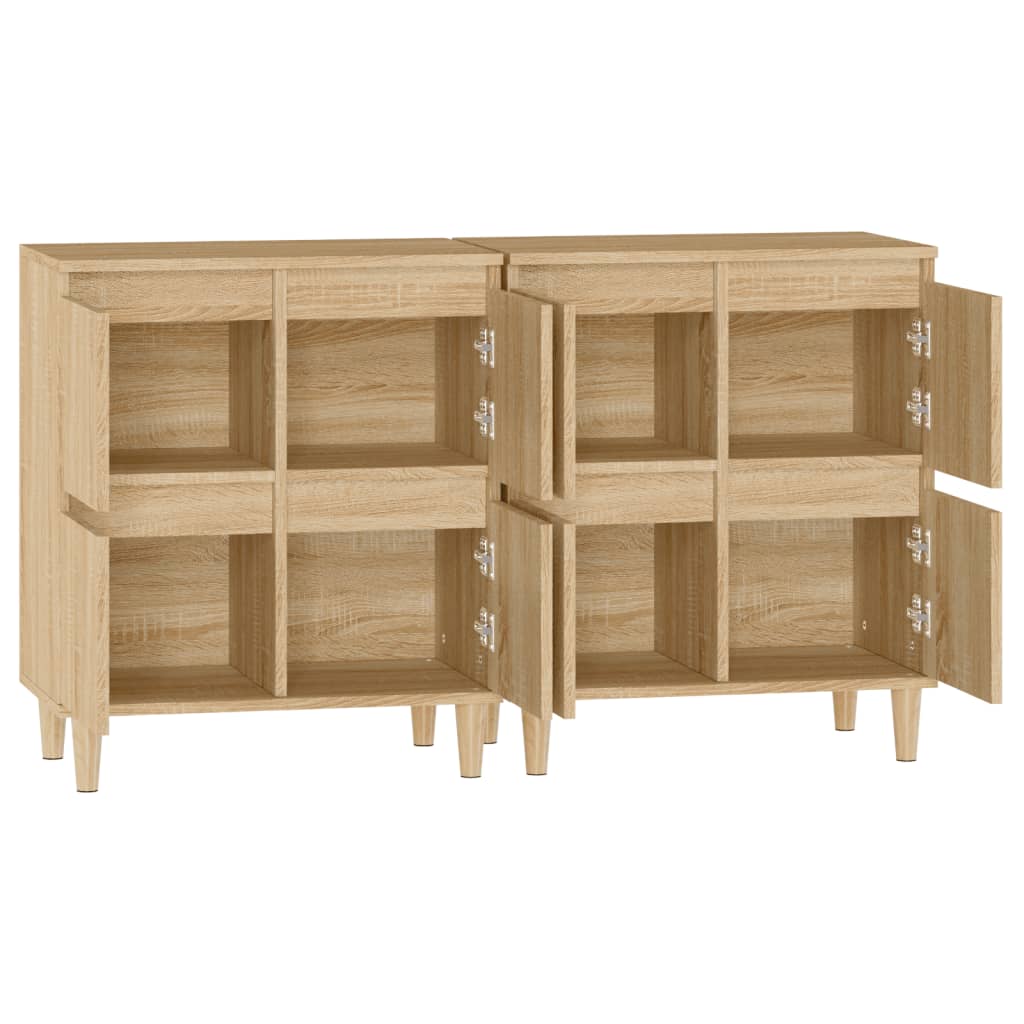 vidaXL Buffets 2 pcs chêne sonoma 60x35x70 cm bois d'ingénierie