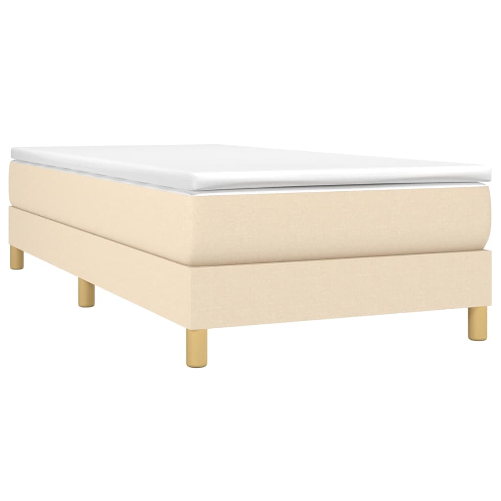 vidaXL Sommier à lattes de lit avec matelas Crème 100x200 cm Tissu