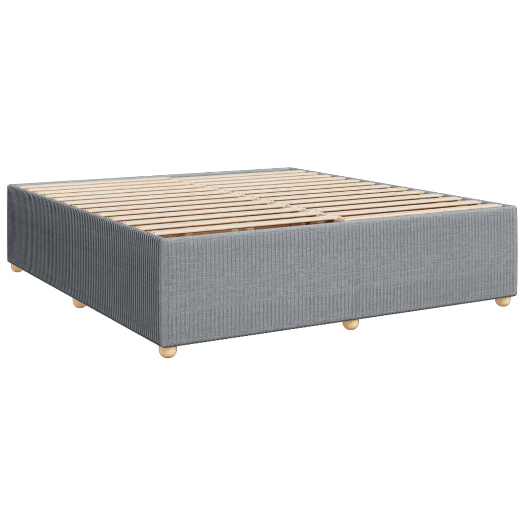 vidaXL Sommier à lattes de lit avec matelas Gris clair 200x200cm Tissu