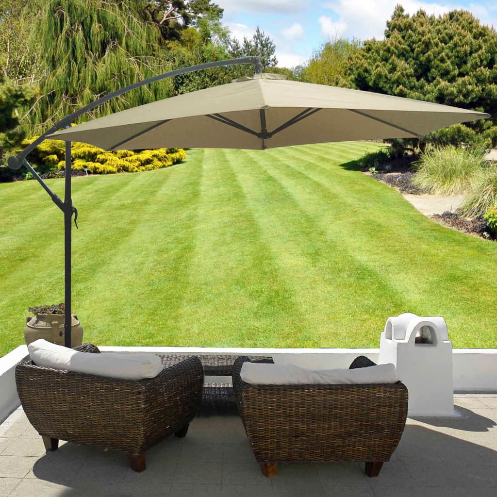 HI Parasol de jardin en porte-à-faux beige 3 m UV50+