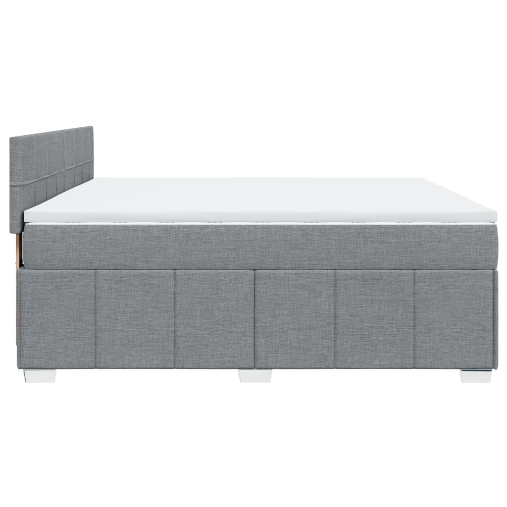 vidaXL Sommier à lattes de lit avec matelas Gris clair 200x200cm Tissu