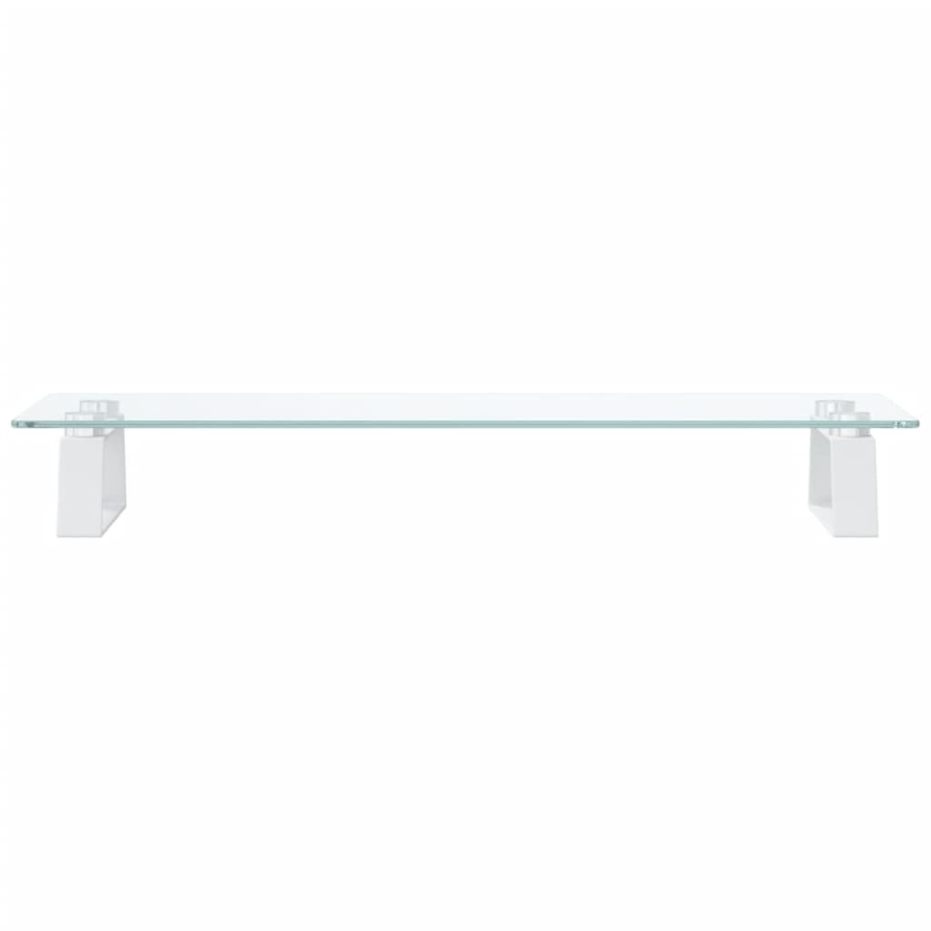 vidaXL Support de moniteur blanc 60x20x8 cm verre trempé et métal