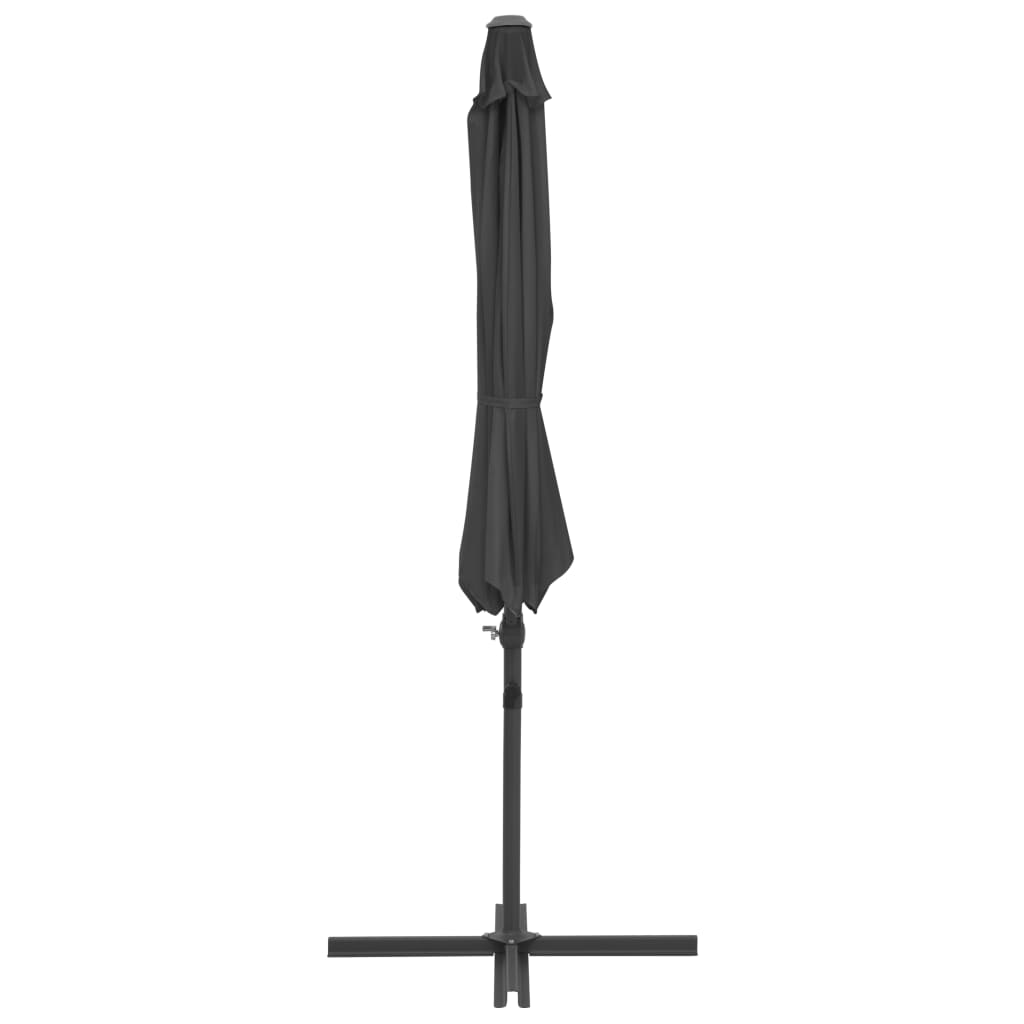 vidaXL Parasol de jardin en porte-à-faux avec mât en acier anthracite