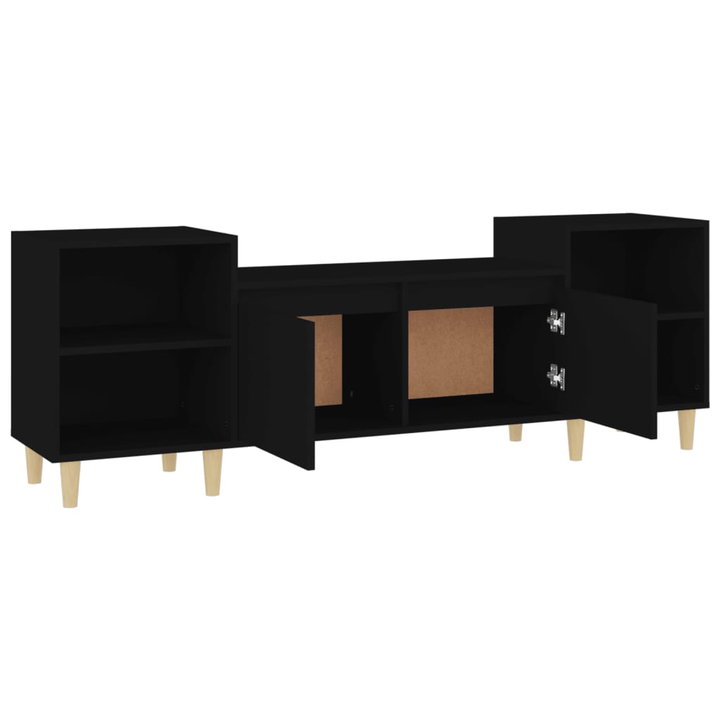 vidaXL Meuble TV Noir 160x35x55 cm Bois d'ingénierie