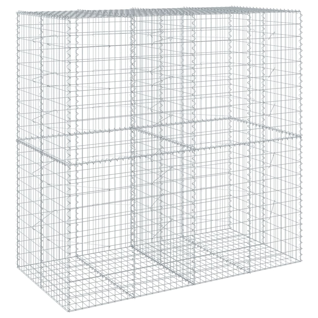 vidaXL Panier gabion avec couvercle 200x100x200 cm fer galvanisé