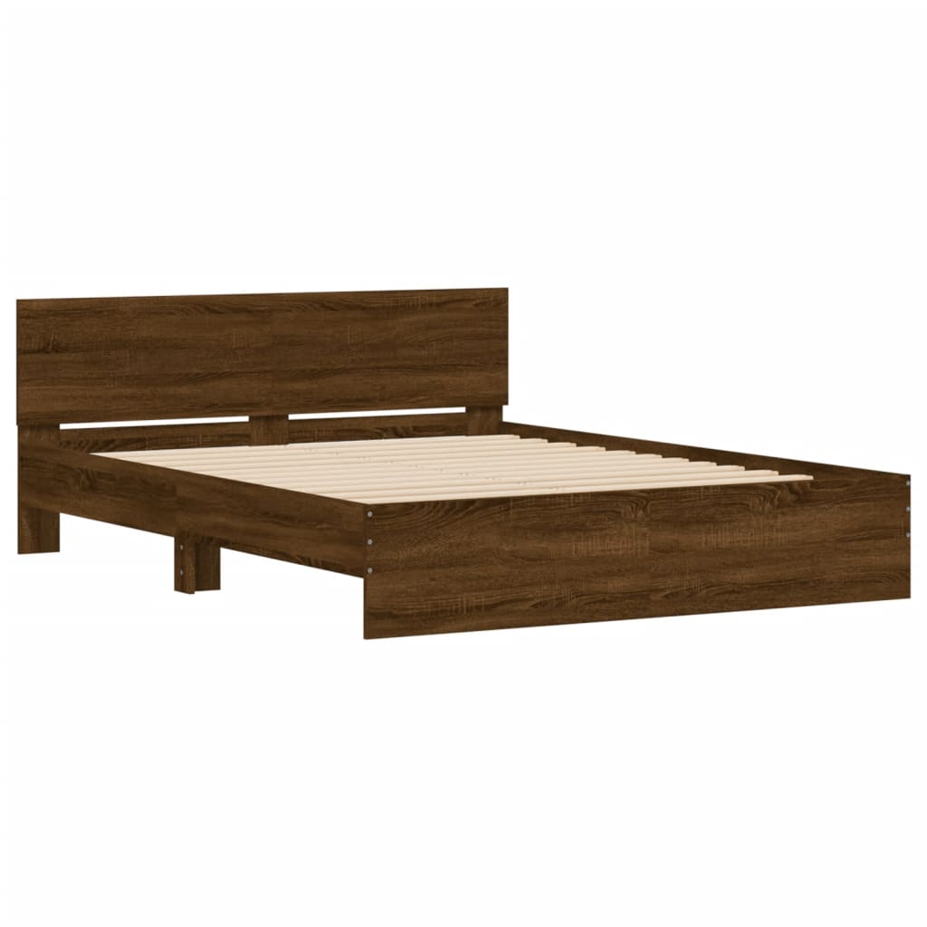 vidaXL Cadre de lit sans matelas chêne marron 140x200 cm