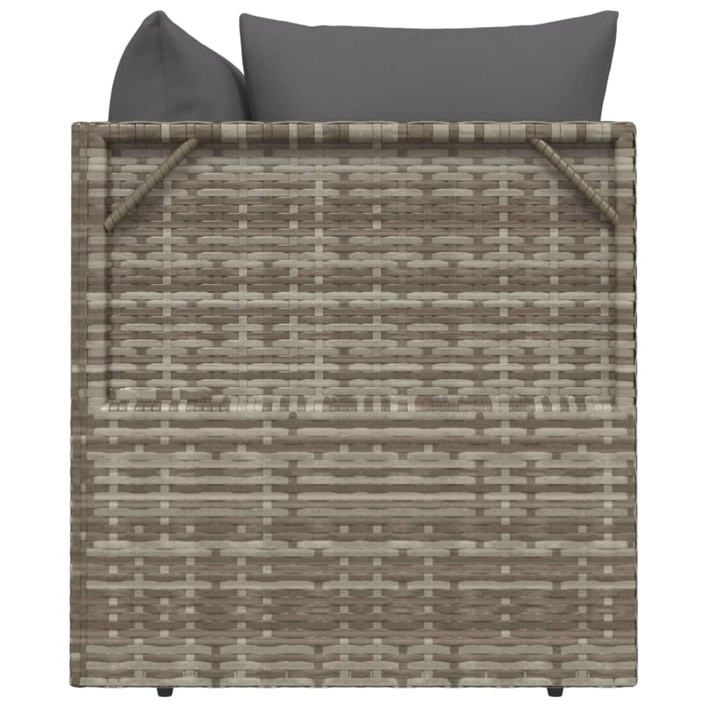 vidaXL Salon de jardin 3 pcs avec coussins Gris Résine tressée