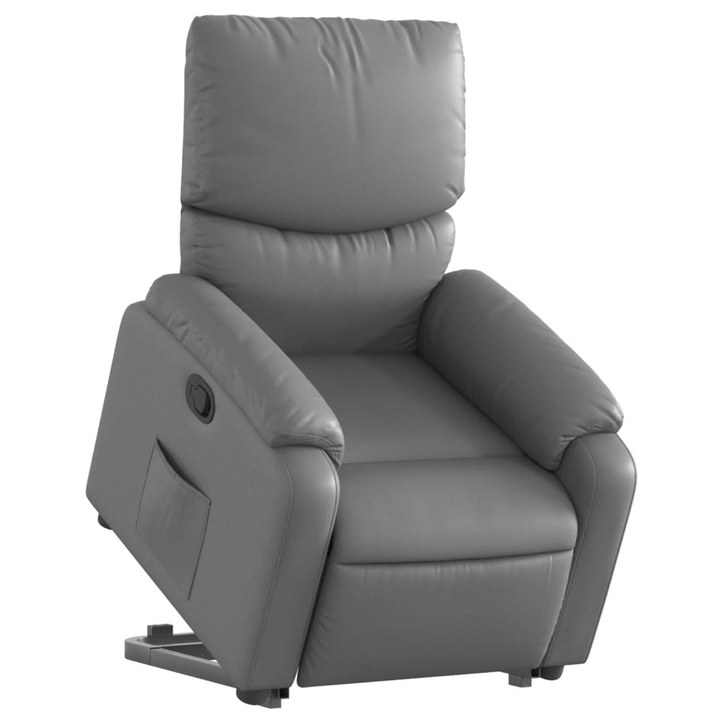 vidaXL Fauteuil inclinable Gris Similicuir