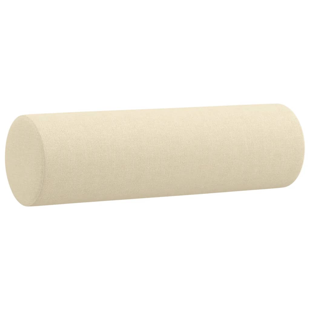 vidaXL Canapé 2 places avec oreillers décoratifs crème 140 cm tissu