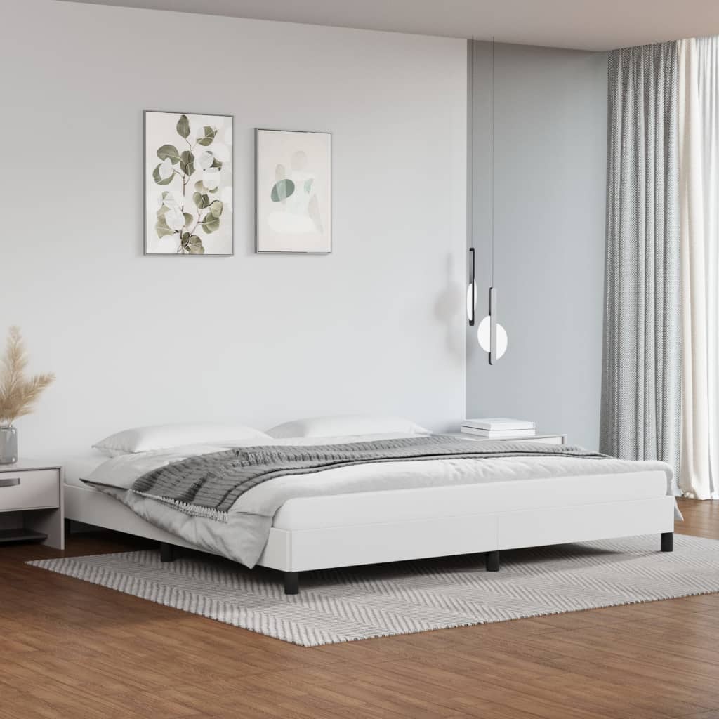 vidaXL Cadre de lit sans matelas blanc 200x200 cm similicuir