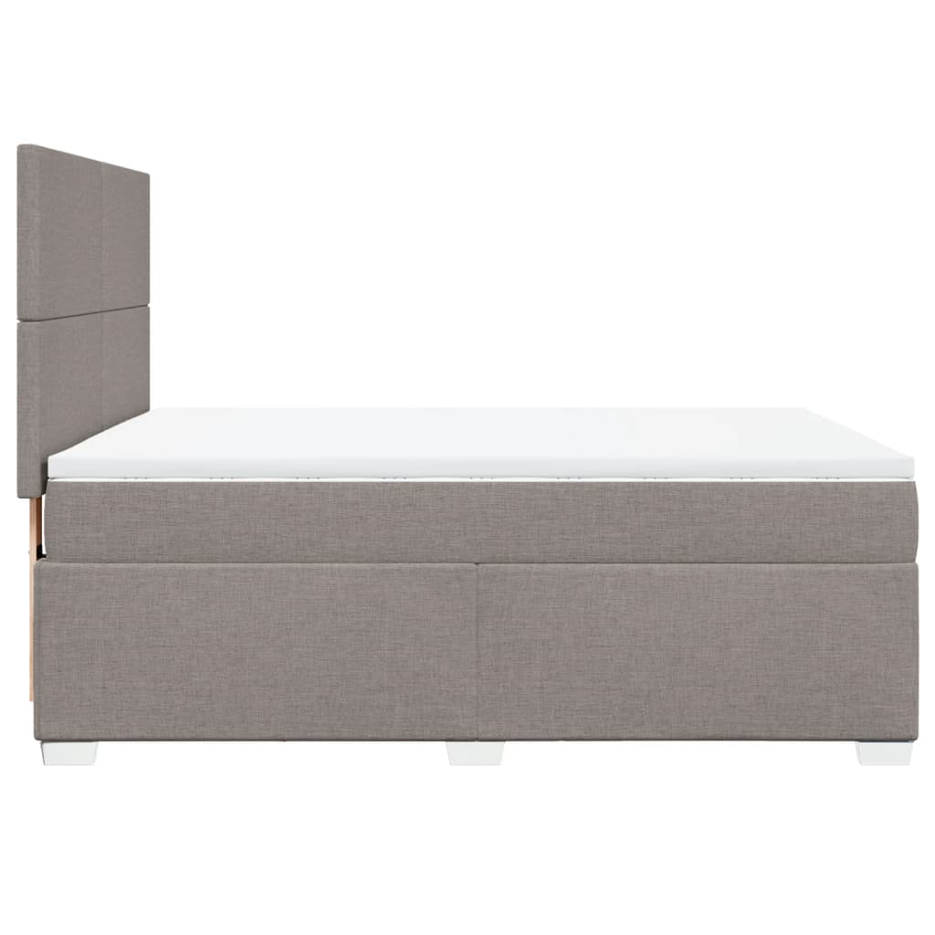 vidaXL Sommier à lattes de lit avec matelas Taupe 160x200 cm Tissu