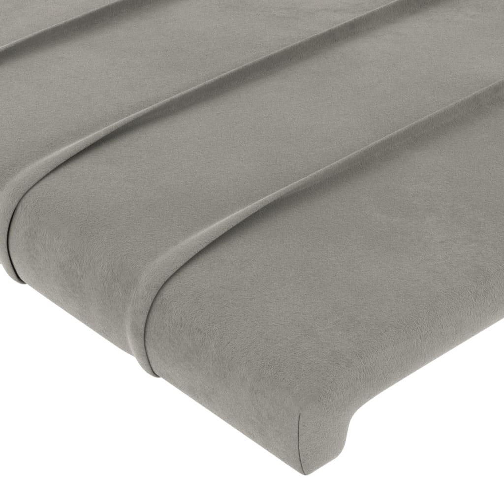 vidaXL Tête de lit à LED Gris clair 93x16x118/128 cm Velours