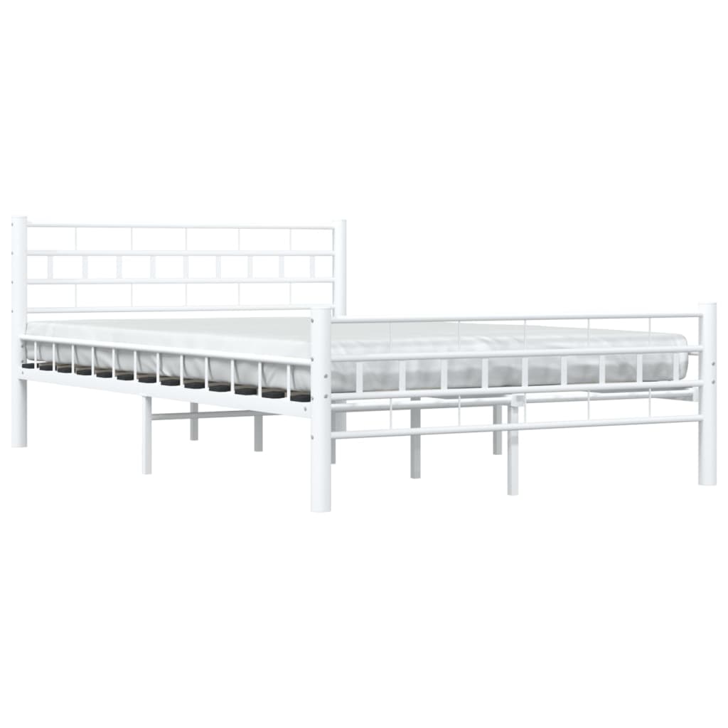 vidaXL Cadre de lit sans matelas blanc métal 140x200 cm