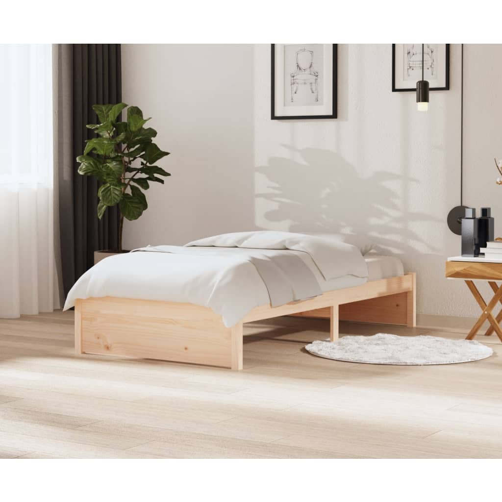 vidaXL Cadre de lit sans matelas blanc bois massif 100x200 cm