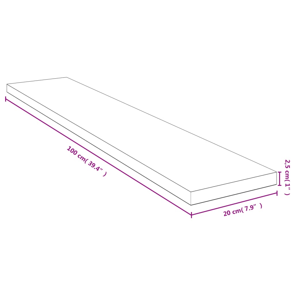 vidaXL Étagère murale 100x20x2,5 cm bambou