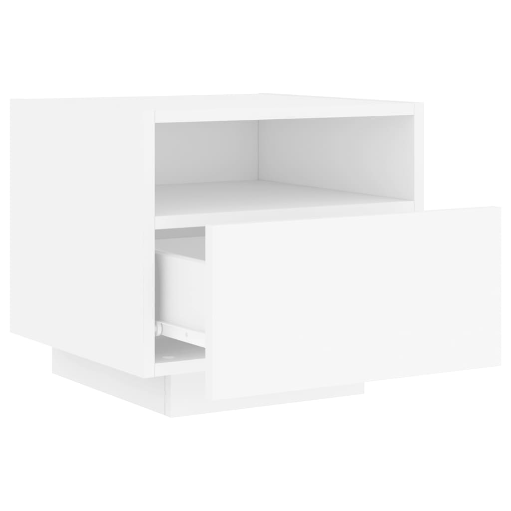 vidaXL Table de chevet avec lumières LED blanc 40x39x37 cm