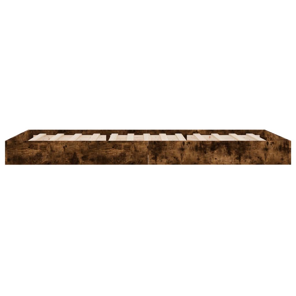 vidaXL Cadre de lit sans matelas chêne fumé 75x190cm bois d'ingénierie