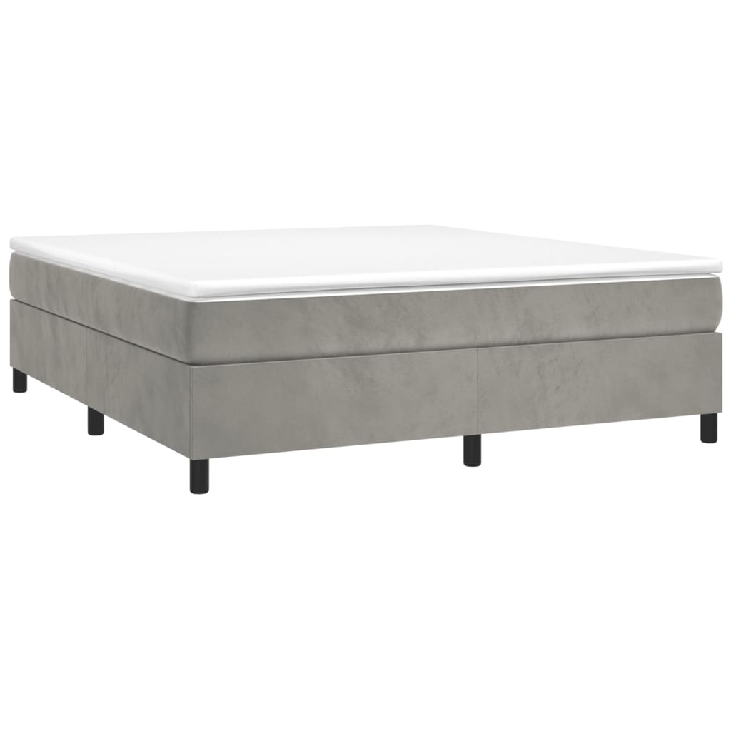 vidaXL Sommier à lattes de lit et matelas Gris clair 160x200cm Velours