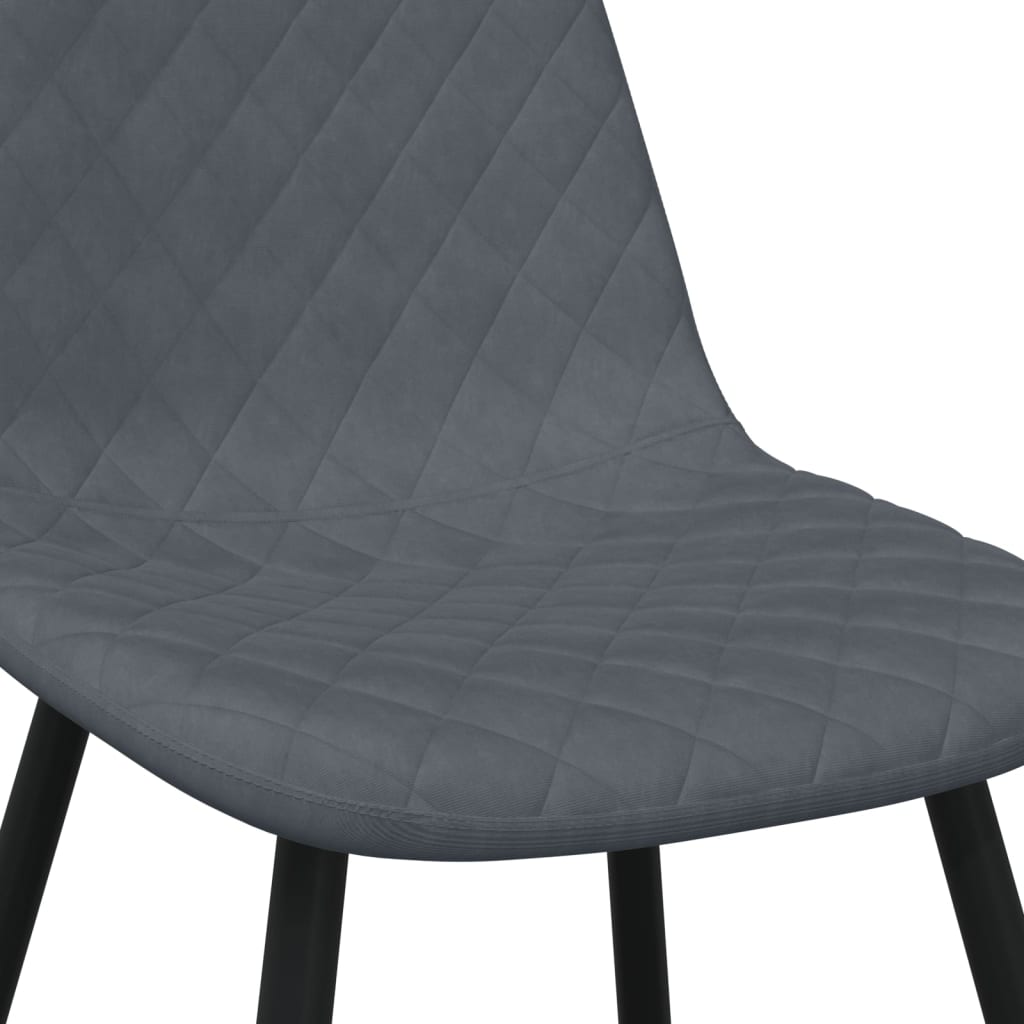 vidaXL Chaises à manger lot de 2 Gris foncé Velours