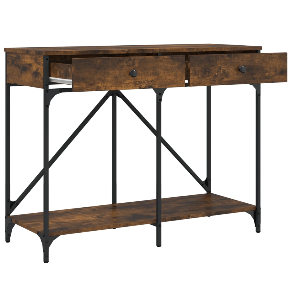 vidaXL Table console chêne fumé 100x39x78,5 cm bois d'ingénierie