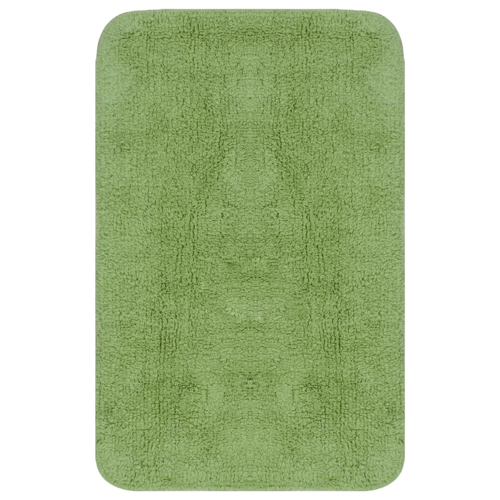 vidaXL Jeu de tapis de salle de bain 3 pcs Tissu Vert