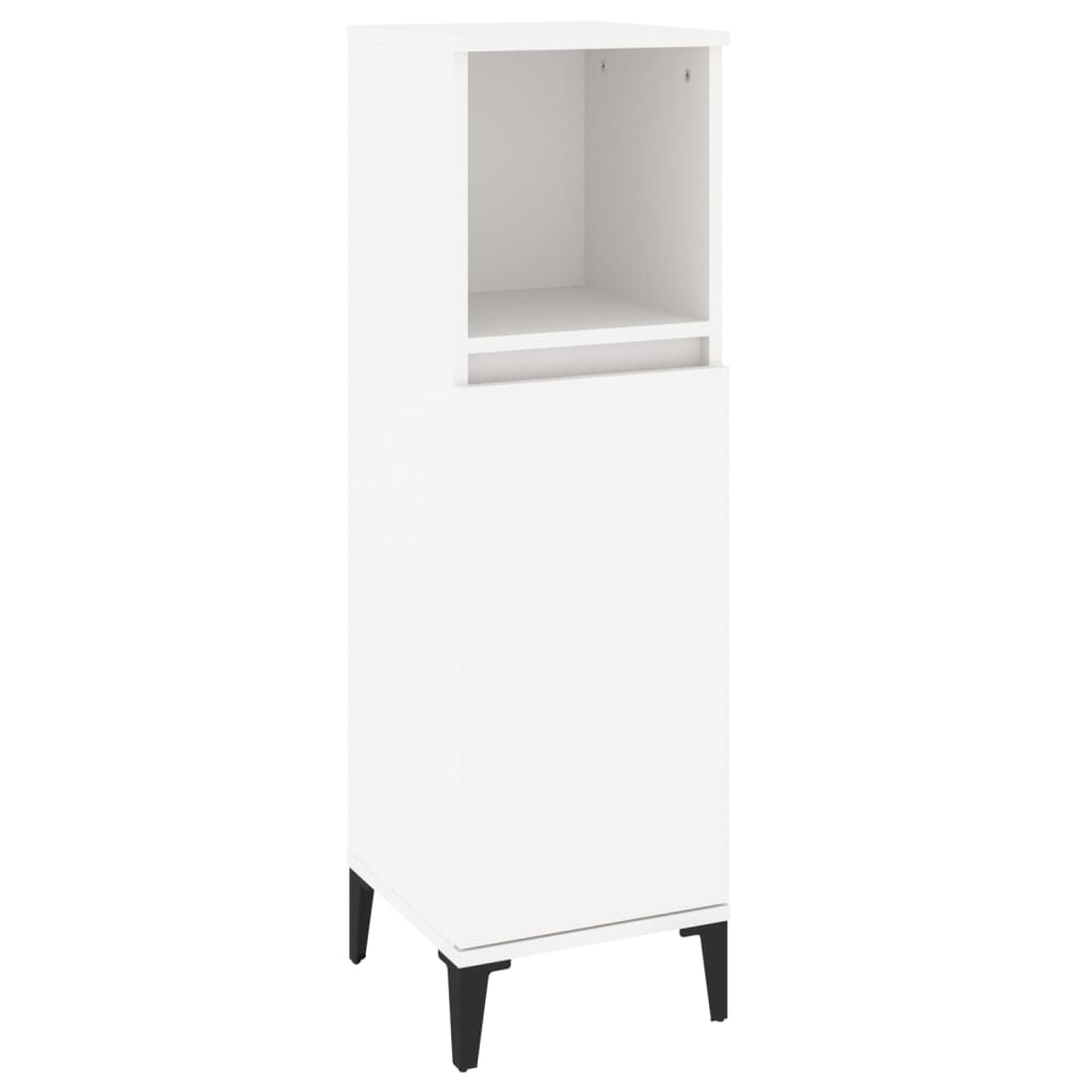 vidaXL Armoire de salle de bain blanc 30x30x100 cm bois d'ingénierie