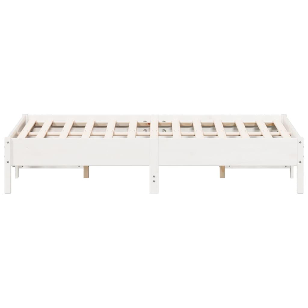 vidaXL Cadre de lit sans matelas blanc 140x190 cm bois de pin massif