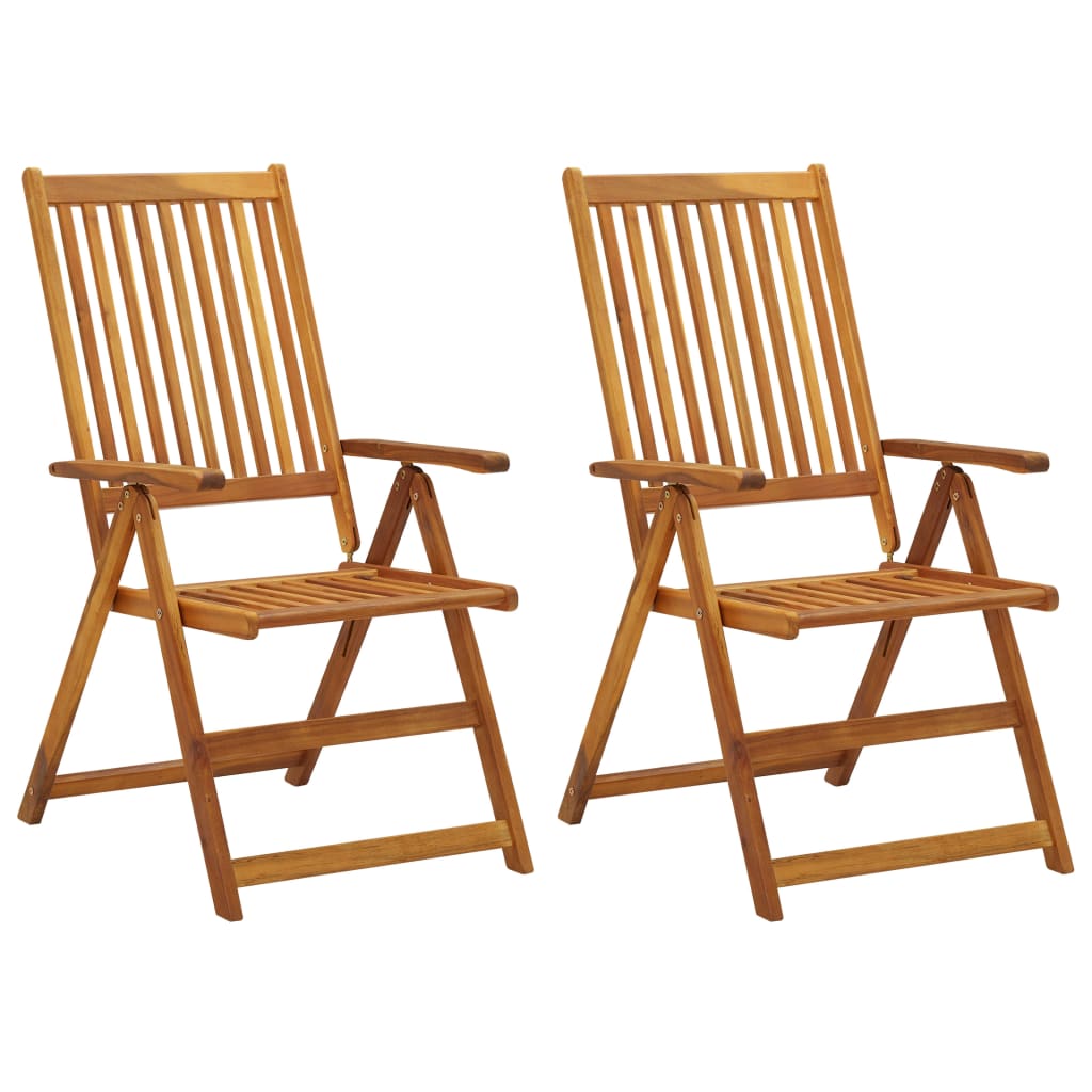 vidaXL Chaises inclinables de jardin lot de 2 et coussins Bois acacia