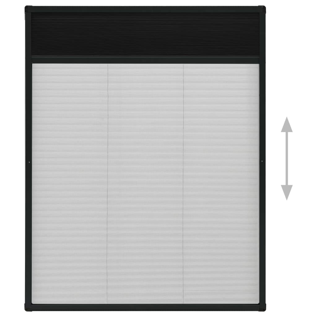 vidaXL Moustiquaire plissée pour fenêtre Aluminium Anthracite 80x100cm