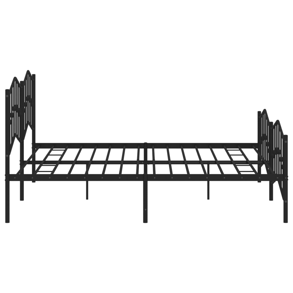 vidaXL Cadre de lit métal sans matelas avec pied de lit noir 193x203cm