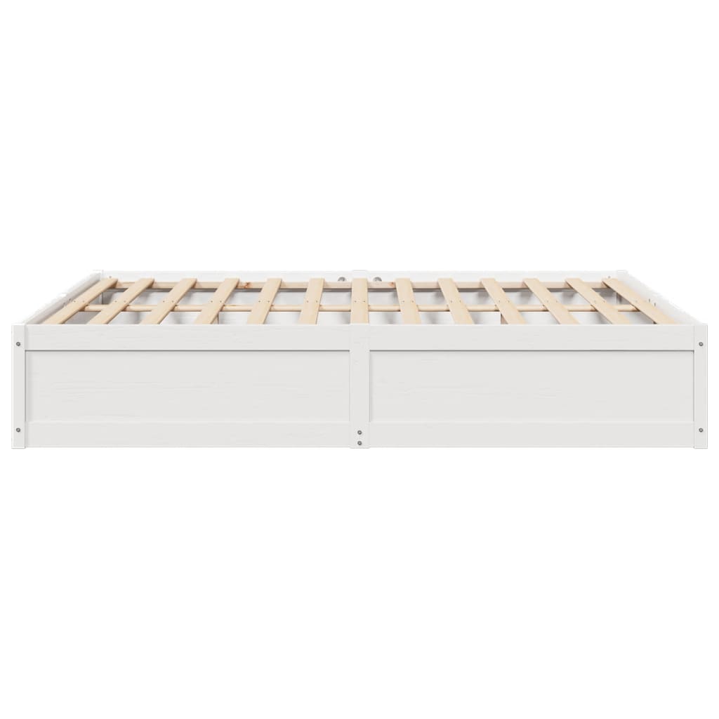 vidaXL Cadre de lit sans matelas blanc 200x200 cm bois massif de pin