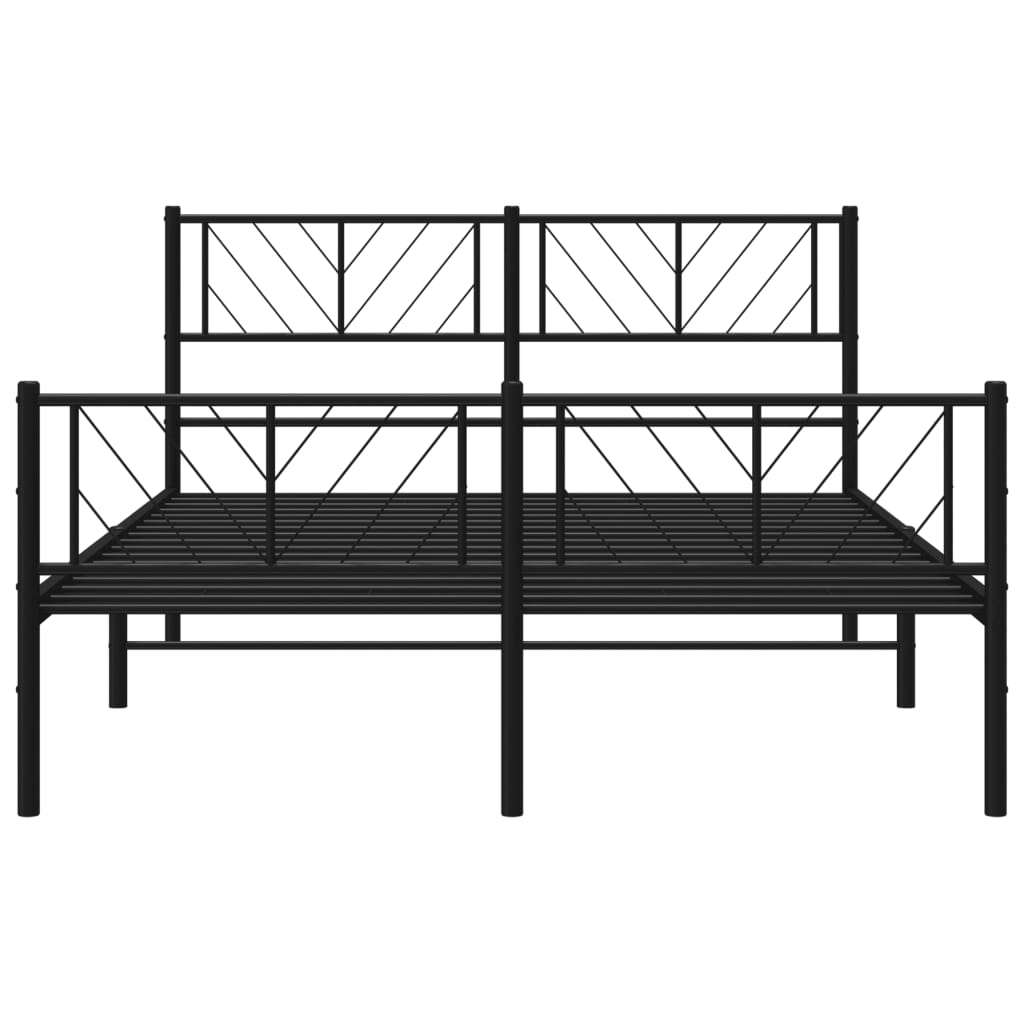 vidaXL Cadre de lit métal sans matelas avec pied de lit noir 120x200cm