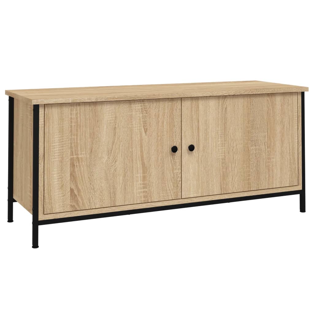 vidaXL Meuble TV avec portes chêne sonoma 102x35x45 cm bois ingénierie