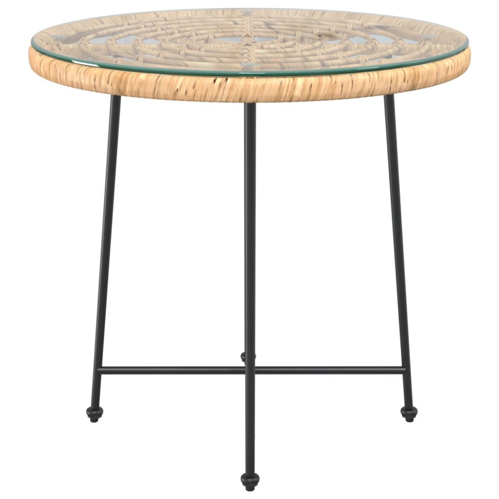 vidaXL Table de salle à manger Ø80 cm Verre trempé et acier