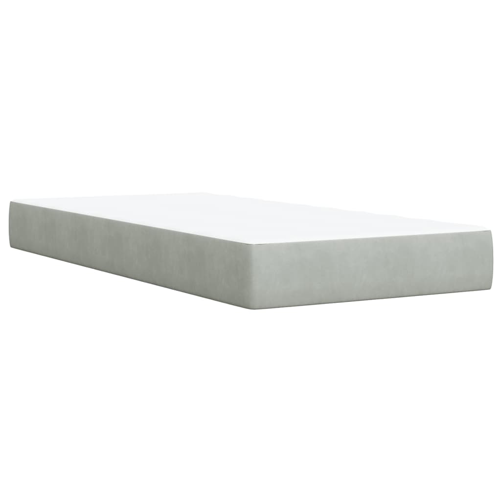 vidaXL Sommier à lattes de lit et matelas Gris clair 90x190 cm Velours