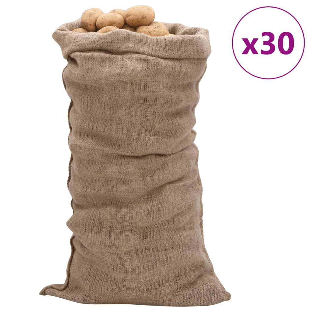 vidaXL Sacs en jute 30 pcs 65x135 cm 100 % jute 220 g/m²