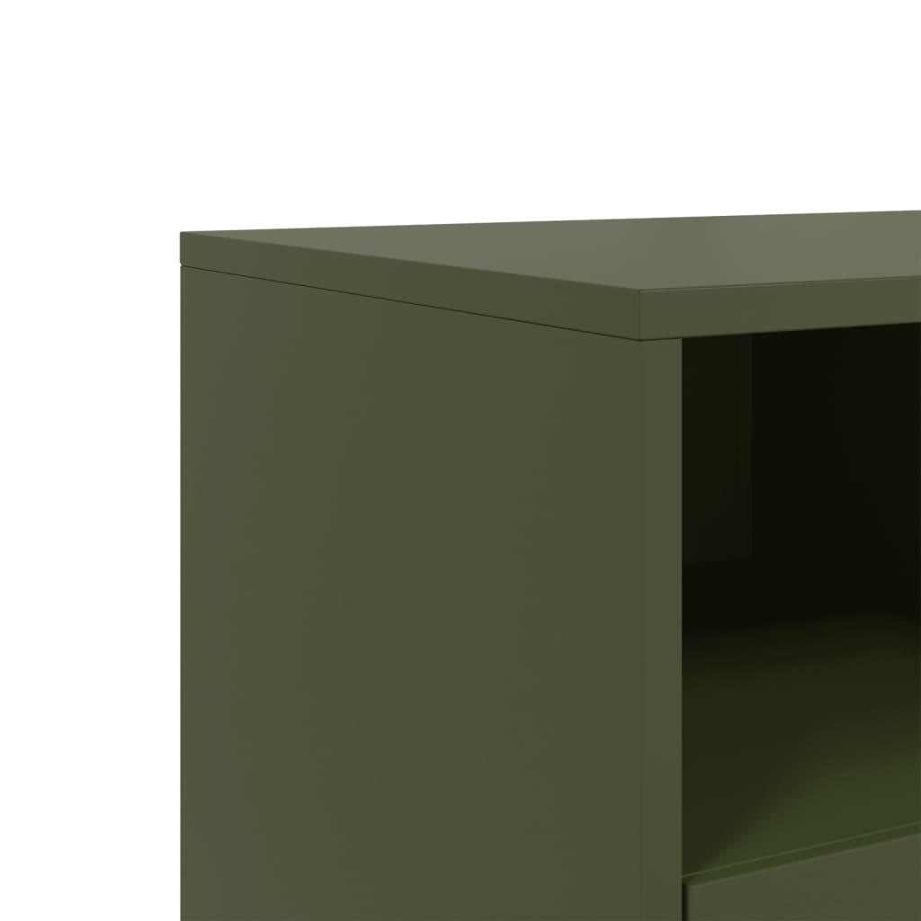 vidaXL Meuble TV vert olive 68x39x60,5 cm acier