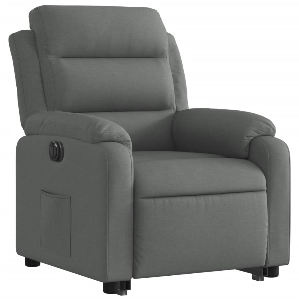 vidaXL Fauteuil inclinable électrique gris foncé tissu