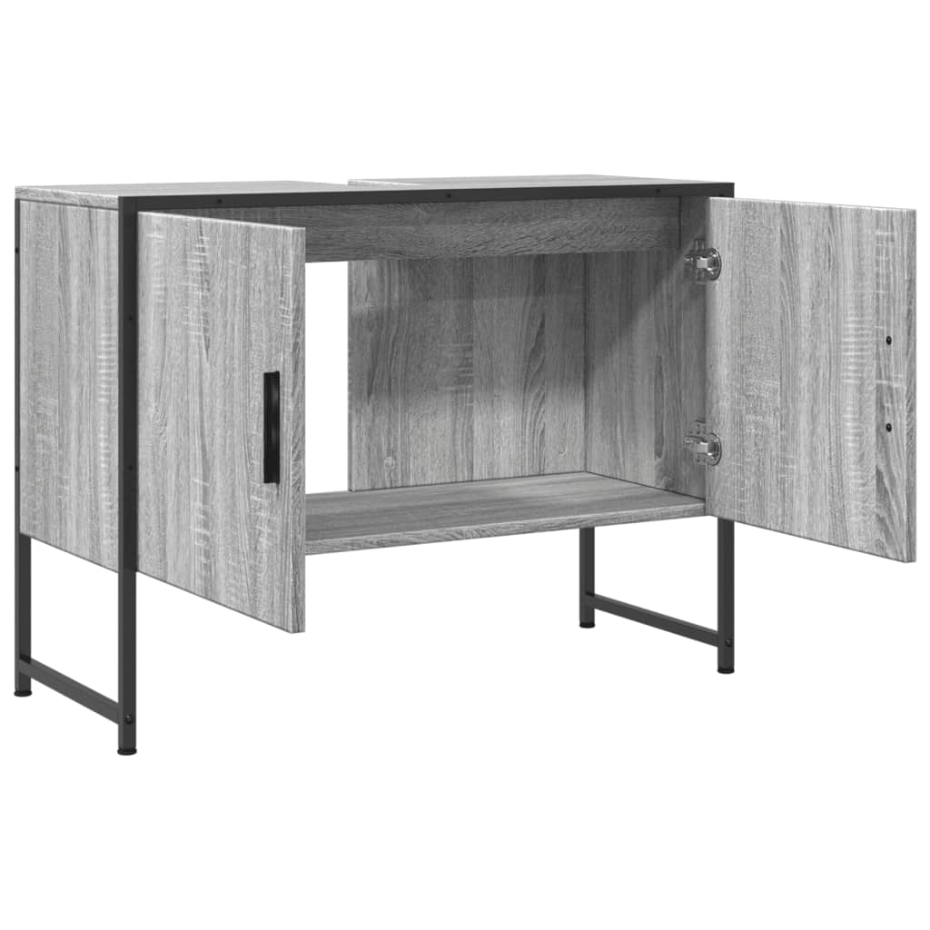 vidaXL Armoire lavabo de salle de bain sonoma gris bois d'ingénierie