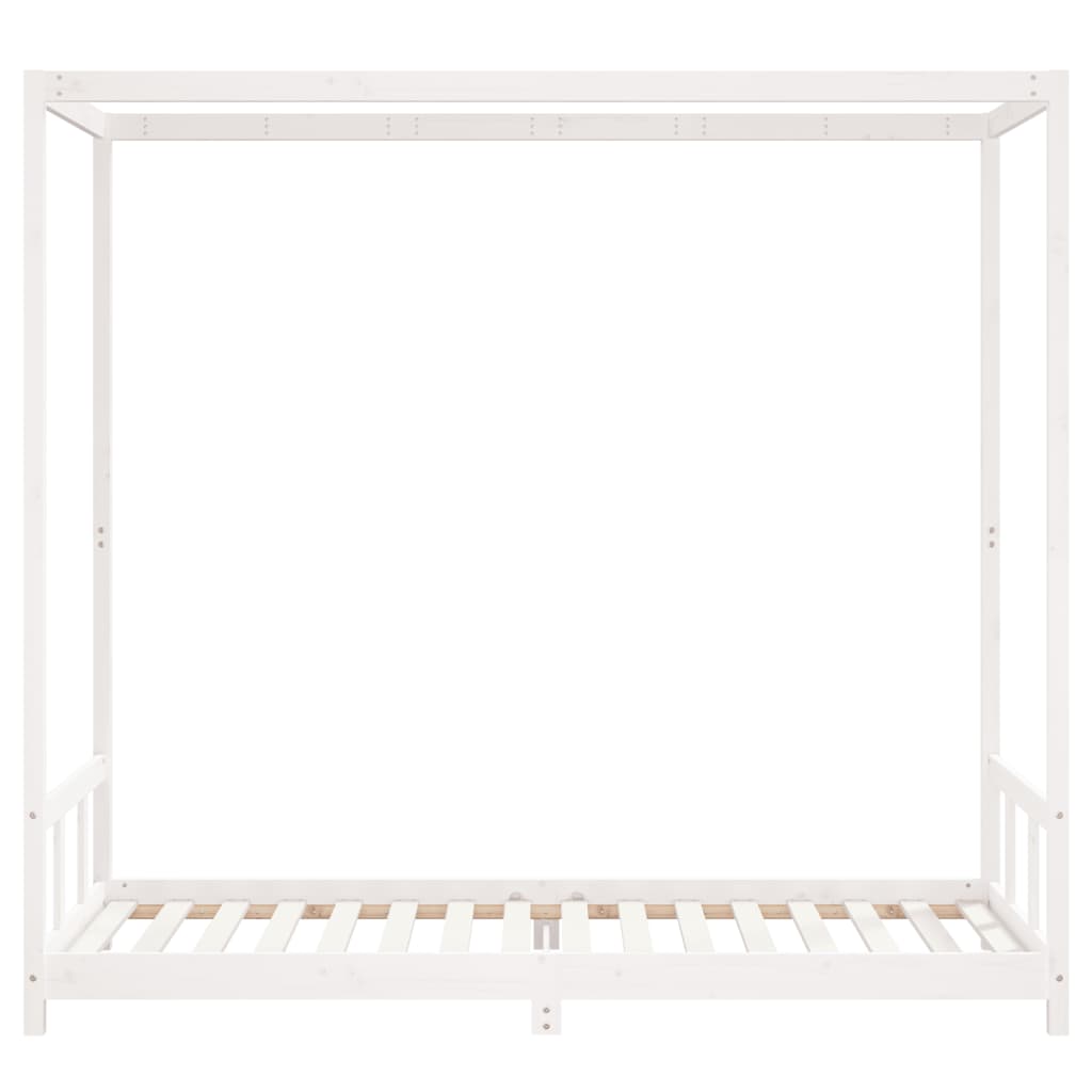 vidaXL Cadre de lit pour enfants blanc 90x200 cm bois de pin massif