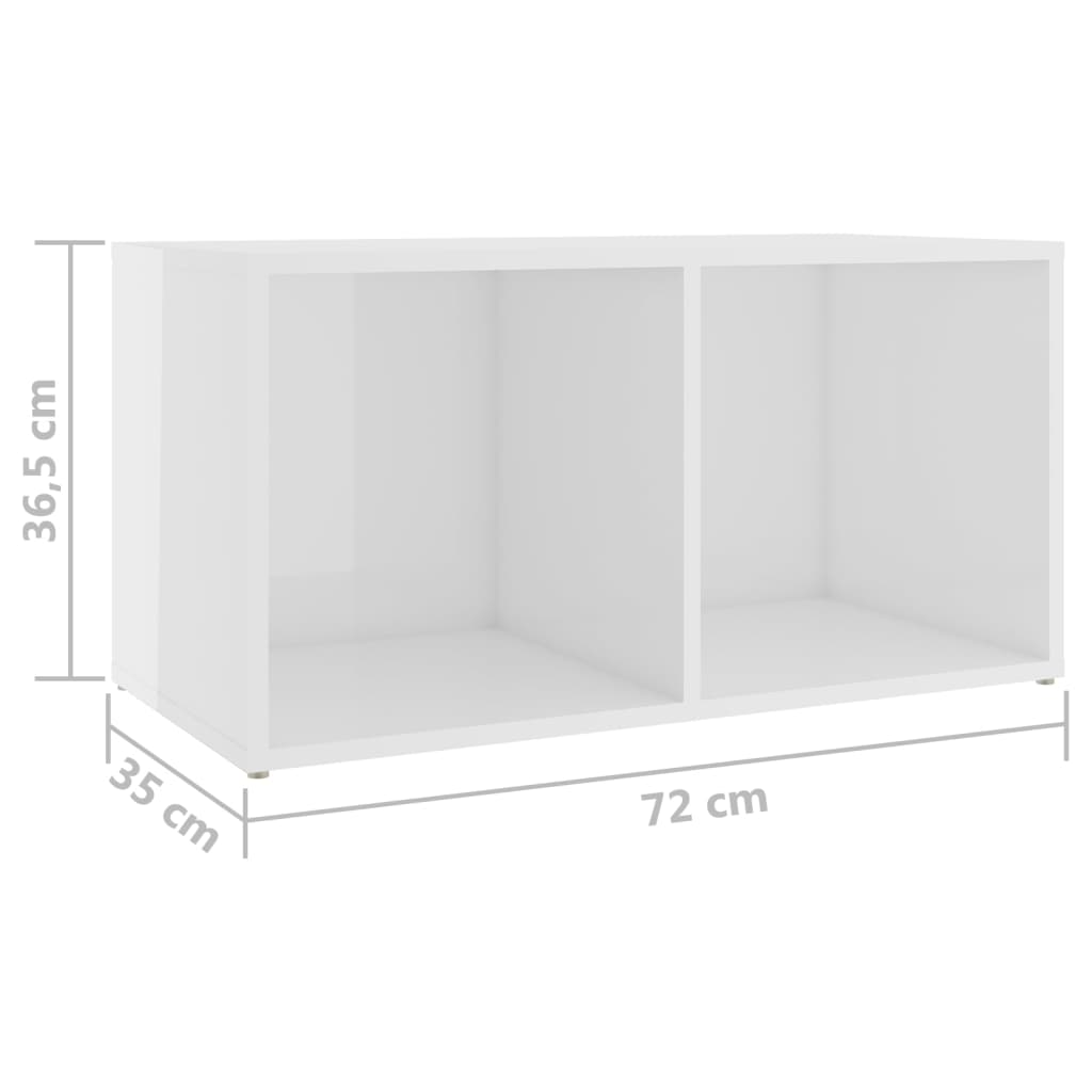 vidaXL Meubles TV 2 pcs Blanc brillant 72x35x36,5 cm Bois d'ingénierie