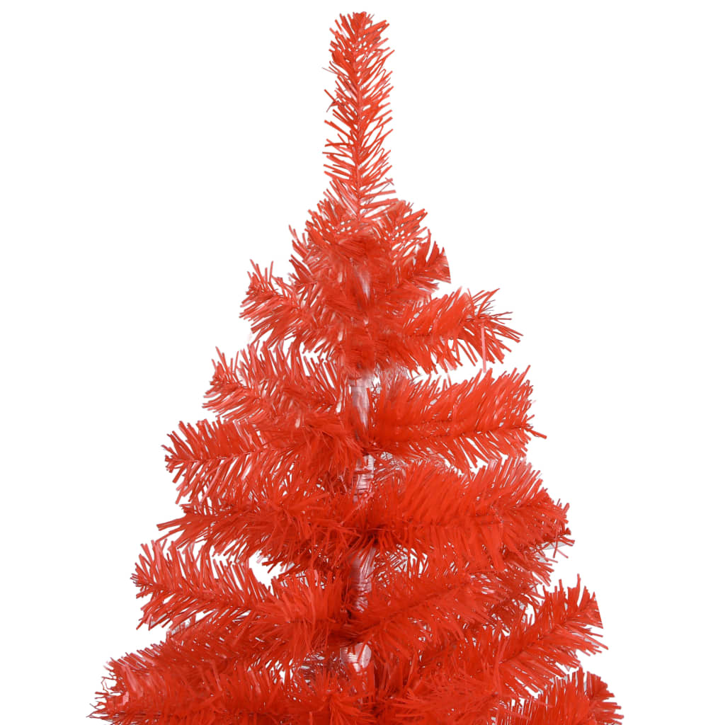 vidaXL Arbre de Noël artificiel pré-éclairé et boules rouge 150 cm PVC